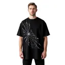Pattern of viens black oversized t-shirt