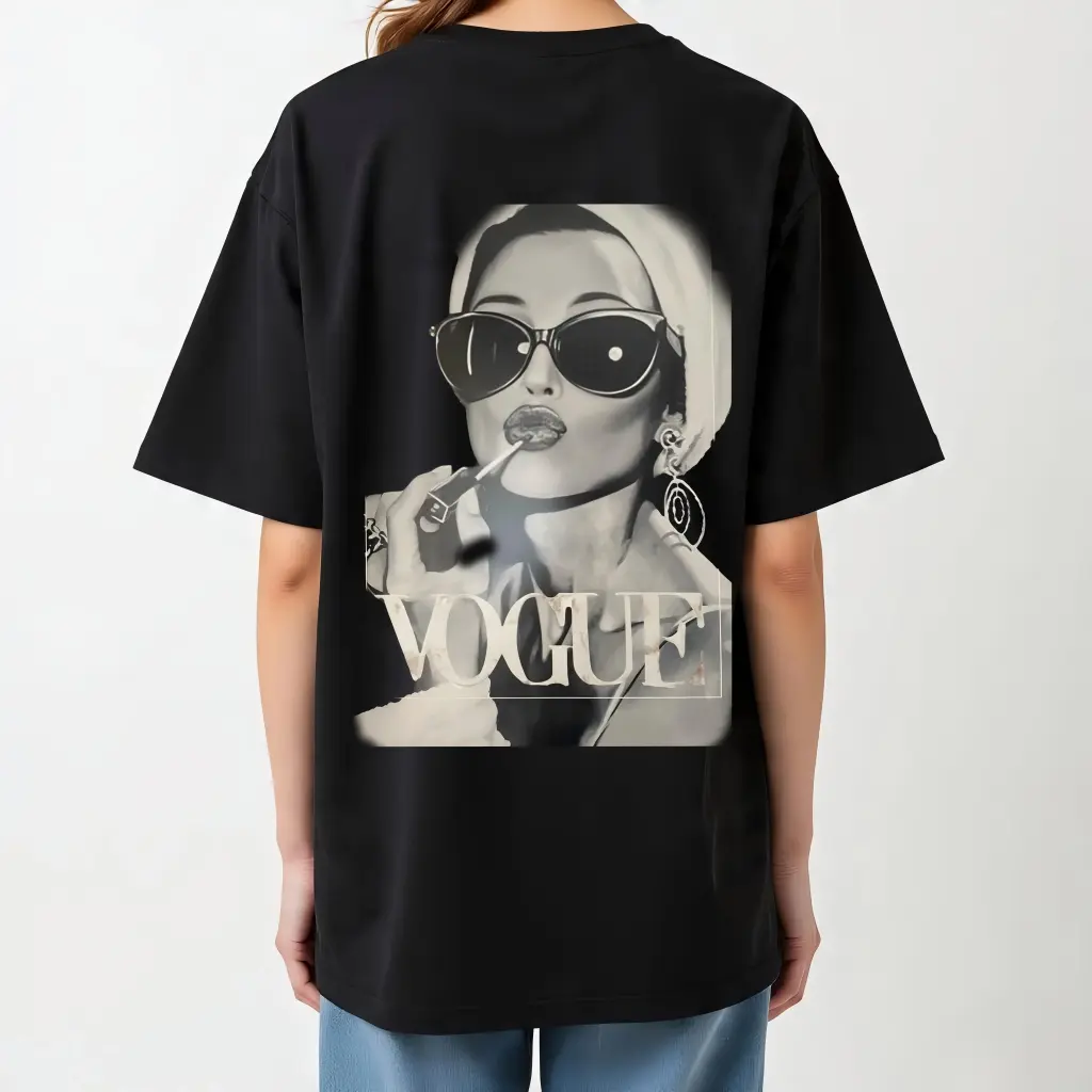 Black oversized t-shirt women (XL)