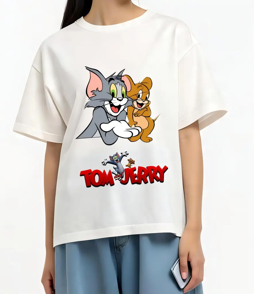Tom&Jerry white oversized t-shirt (XL)