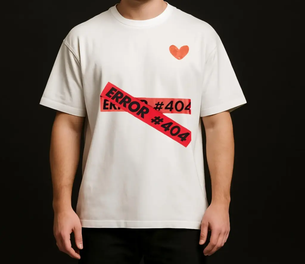 ERROR 404! white oversized t-shirt (XL)