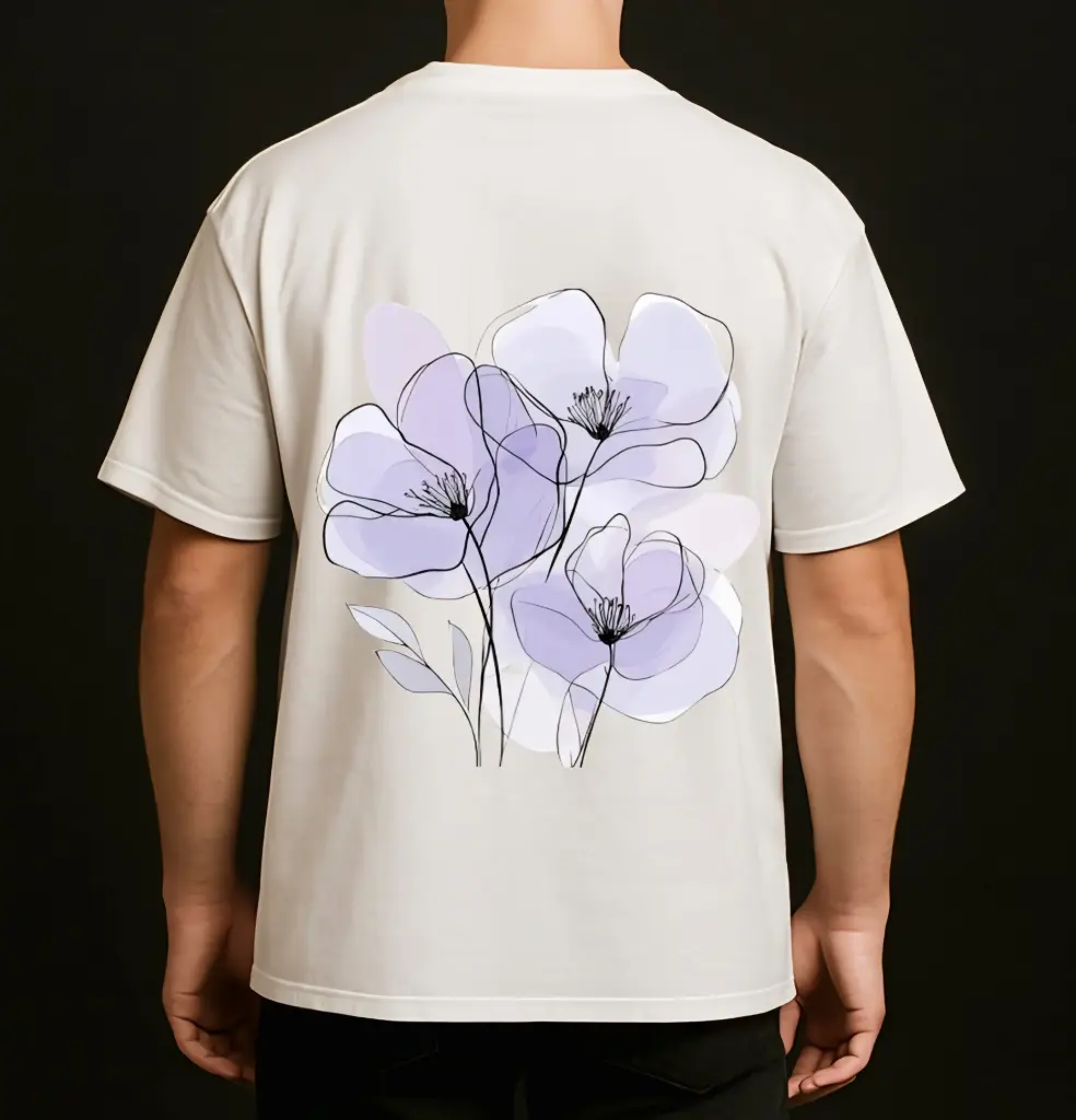 Flower edition on white oversized t-shirt (XL)