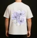 Flower edition on white oversized t-shirt