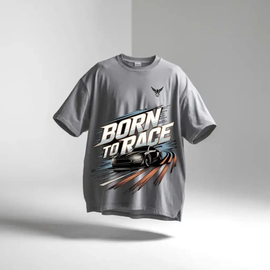 Grey car oversized t-shirt  (XL)